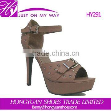 fashion rivet buckle ladies latest high heels