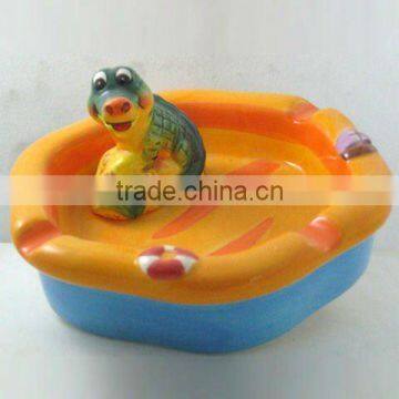 3d Hand-painted Ceramic Ashtray -Corodile