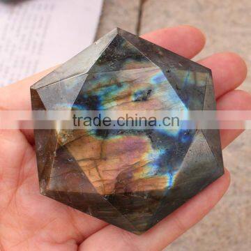 Wholesale Natural Labradorite Crystal Carved Star Of David Charms