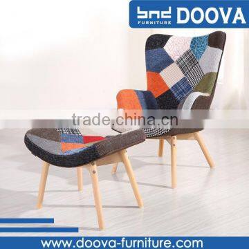 Ergonomic patchwork fabric easy lounge accent Armchair E01                        
                                                Quality Choice