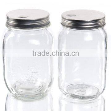 Country Clear Mason Jar With Pouring Lid