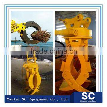 hydraulic rotating excavator wood log grapple wood grabber