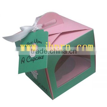 paper single cupcake box with ribbon