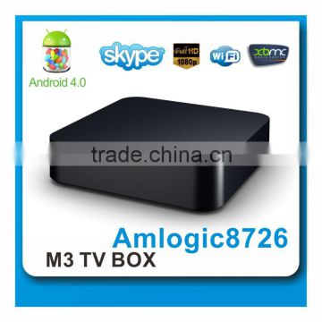 hot selling android Internet tv box Amlogic 8726 M3 android smart tv Support IP TV,Youtube,XBMC apps