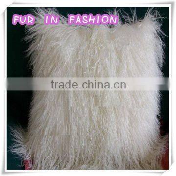 100% White Mongolian Lamb Fur Pillow&Sheep Pillow