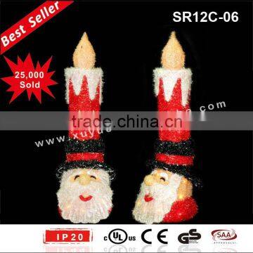 3D sparkling sisal christmas candle light Christmas Decoration (Outdoor MOQ: 200PCS, GS/CE/UL)