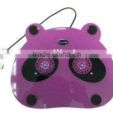Plastic low price good cooling effect LED blue light laptop cooling pad