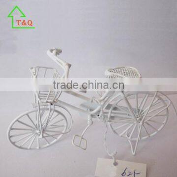 1:12 Doll's House Dollhouse Miniature White Metal Wire Cycling Bicycle Wheels