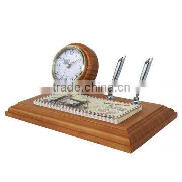 Napolean style quartz wooden vintage table clock