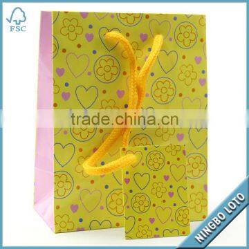 Yellow Wholesale Christmas Paper Gift Bags