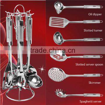 Free combination food grade 6pcs stainless steel kitchen utensil set