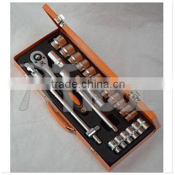 24 Pcs Ratchet Handle Socket Set /car Repair Tool Kit Metal Box Tool Set photo-3