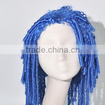 Fashion fanny Blue Jerry curl wig for woman party synthetic wigs N229