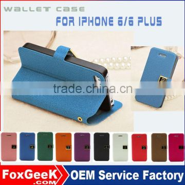 New leather cover for iphone ,wallet case with card holder for iphone 6, mobile phone cases factory in China