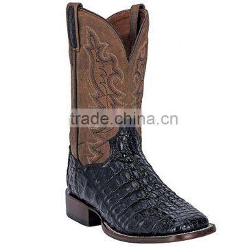 black brown genuine leather western caiman foot leather cowboy boots wholesale