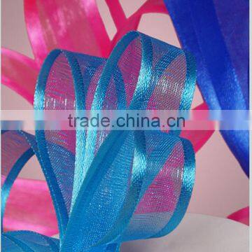 wholesale sheer organza ribbon body with satin edges and Made of polyester satin thread celebrate it ribbon