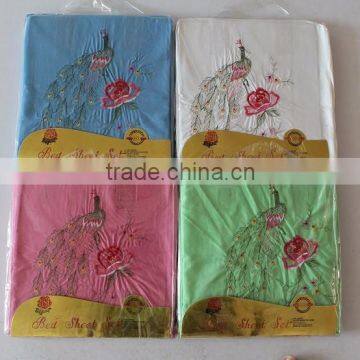 2015 new style polyester / cotton bedding sheets for sale with embroidered animal & flowers