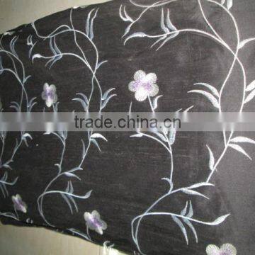 BLACK COLOUR SILK FABRIC SILK EMBRODARY