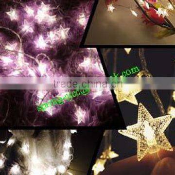 Transparent five-pointed star LED string light for festival decoration outdoor lightig