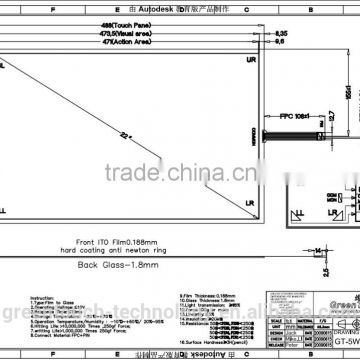 22 inch 5 wire resistive touch screen panel with USB/RS232 controller