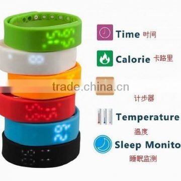 Slims Bracelet Watch Pedometer, Sleep Monitoring,Temperature Monitoring,Time Display , Digital Time Display,Lada Motion Sensor