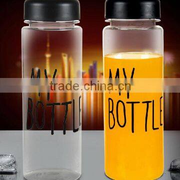 Korea Hot Sale Plastic Sports Water Bottle 500 ml my Bottle With Black Cap photo-2