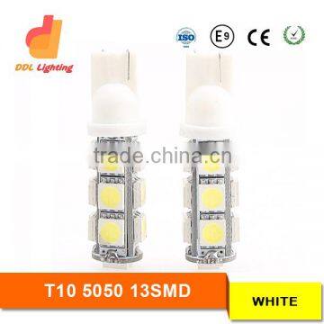 mini fog lamp t10 5050 13smd led car wedge bulbs with white color