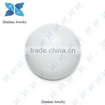 Cabochon stone/ white glass stone/ round brilliant cut glass stone