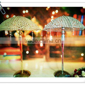 crystal gold umbrella wedding decoration leadroad or wedding stage centerpieces