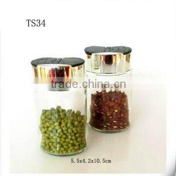 Glass Salt Shaker Bottle Set With Metal Stand photo-2