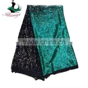 Haniye JLQ06-1/2016 Shining Embroidery French Tulle Lace / Laces Fabric Nigerian African Style With Sequins photo-6