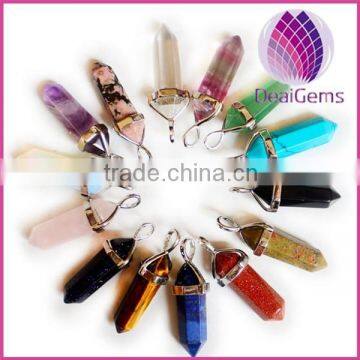 Natural hexagonal gemstone pendant wholesale