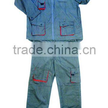 Middle East Cheap Polyester Cotton Blue 2 piece work suit