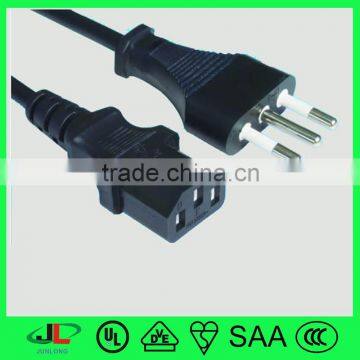 220V IMQ standard Italy 3 pin plug with c14 female power cord