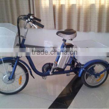 36V adult 3 wheel electric assist cargo trike