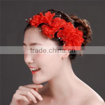 MYLOVE Red Wedding Bridal bridesmaid Pearl Flower Headpiece Hair Pin Hairpin Jewellery MLF127