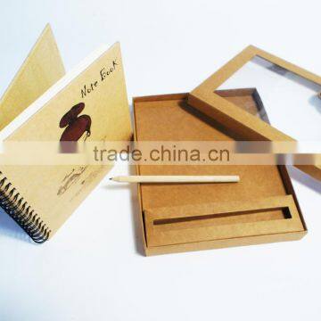 High Quality Spiral Paper Notebook With Nice Box Package/Kraft Paper Notebook With Pen photo-2