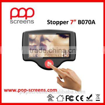 Push button LCD media player 7" lcd advertising player