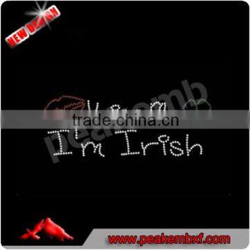 Iron on Transfer Kiss me I'm Irish Rhinestone Kid Clothes 2015