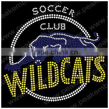 beautiful soccer club rhinestone iron on wildcats transfer motif