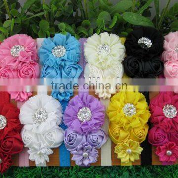 Hot 2.4"Chiffon Flower with Soft Baby Headband Kids Hair Accessories Children Headband