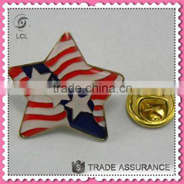 Star shaped lapel pin, metal country flags lapel pins