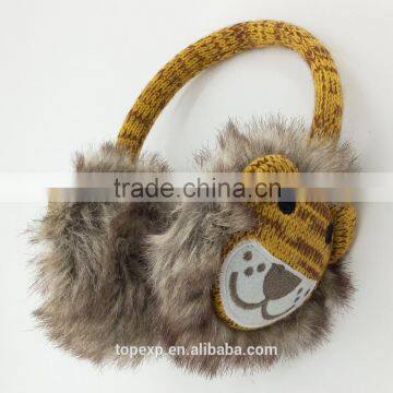 Yellow Tiger Animal Shape Knitted Children Earmuffs