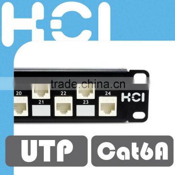 24 Port Staggered UTP Blank Patch Panel for RJ45 Cat6A Keystone Jack