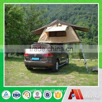 1-2 persons aluminium folding canvas car top tent hard shell rooftop tent