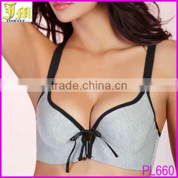 Hot Sexy Mature Women's Push Up Bra Bamboo Charcoal Fiber Sports Bra Vest Design Front Button Bra Brief Sets