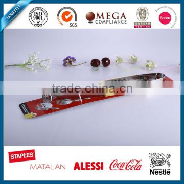 Famous brand wood handle BBQ tong with back card