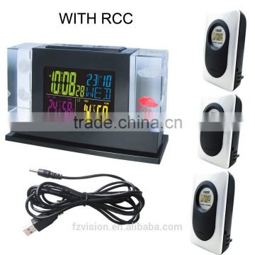 Desktop radio controlled weather station clock with 3 tramsmitters, Wireless Weather Station with RCC