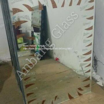 Double Coated Aluminium Mirror Tinted Mirror With Design, Decorative Bathroom Back Painted Mirror photo-5