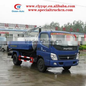 Foton 4cbm 5cbm fecal sucktion tank truck made in China